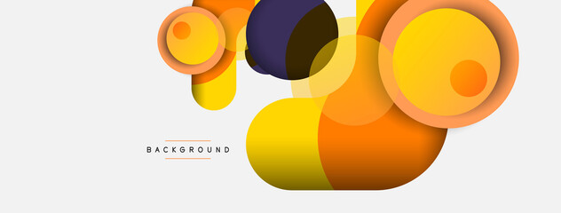 Vector round shapes circles minimal geometric background. Vector illustration for wallpaper banner background or landing page