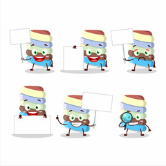 Rainbow marshmallow twist cartoon character bring information board
