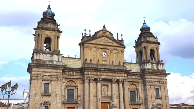 Guatemala national cathedral. Central park in Guatemala city.
