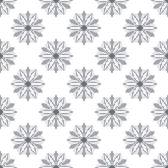 Seamless regular background, round geometric floral pattern