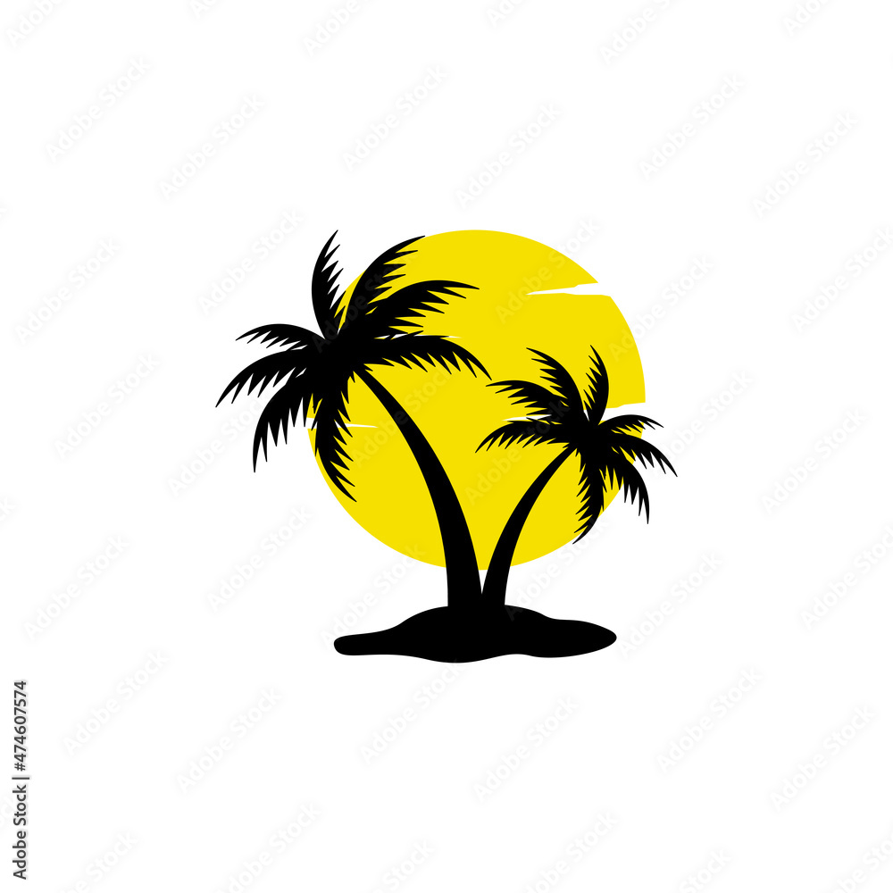 Canvas Prints palm tree logo icon design template vector