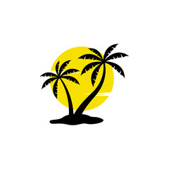 palm tree logo icon design template vector