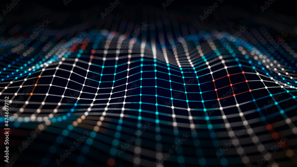 Poster abstract technology big data background concept. artificial intelligence tech. big data and cybersec
