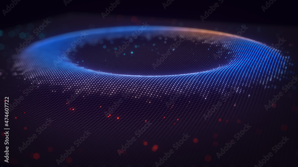 Poster abstract technology big data background concept. artificial intelligence tech. big data and cybersec