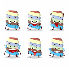 Cartoon character of rainbow marshmallow twist with smile expression