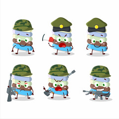 A charming soldier rainbow marshmallow twist cartoon picture bring a gun machine