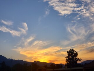 sunset in the city