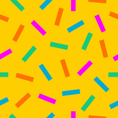 Sprincle for cupcake and donut. Memphis style background