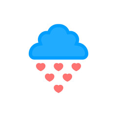 Cloud with heartes. Likes symbol. Love sign. Blogging, social networking concept