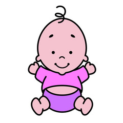 cute baby vector icon