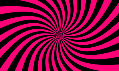 Pink black rays background in retro style. Vector.