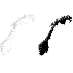 Obraz premium Norway Map on white background. Outline Map of Norway sign. flat style.