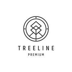 Tree Abstract logo linear style icon on white backround