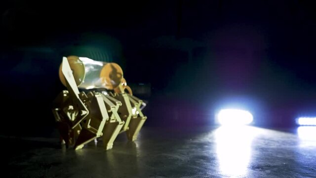 Strandbeest wind power walker beast model walks across floor with air flow 