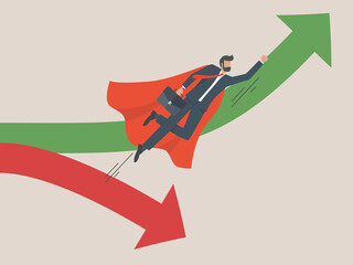 business back on track Economy bounce back rebound and recovery illustration