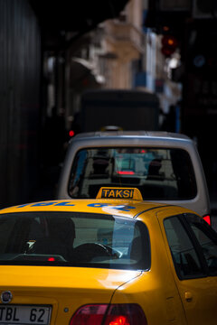 ISTANBUL, TURKEY - MARCH 18 2013: Cabs on the streets of Istanbul