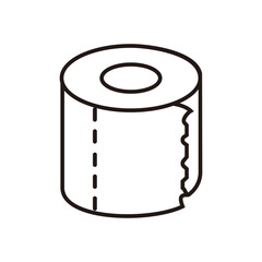 tissue paper roll line icon, simple bathroom stuff flat design vector pictogram, infographic vector for app logo web website