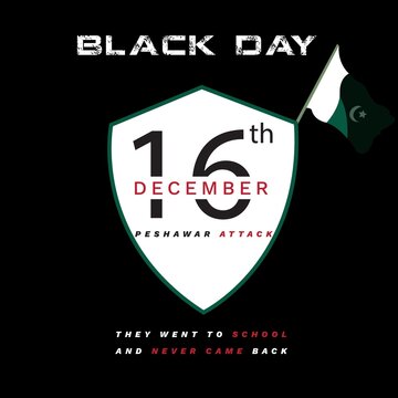 16 December black day aps Peshawar banner vector illustration 
