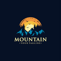 Mountain illustration, outdoor adventure . Vector graphic for t shirt and other uses.
