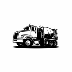 Fototapeta na wymiar concrete mixer truck, construction vehicle illustration vector 