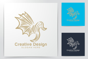 Fototapeta na wymiar twins. dragon fly logo Ideas. Inspiration logo design. Template Vector Illustration. Isolated On White Background