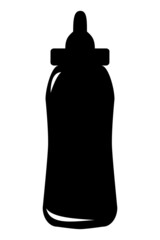 Vector Illustration of a Milk Bottle Silhouette
