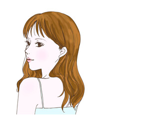 何かを手に乗せて紹介する時に使えそうな女性のイラスト