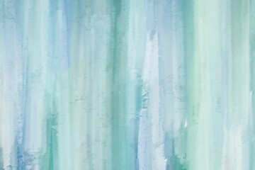 春夏の油絵グラデーション抽象背景）緑と青と白のストライプ　ナチュラル　絵の具　アート　カラフル