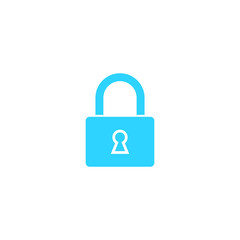 Padlock blue vector icon