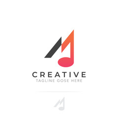 Letter m music logo design
