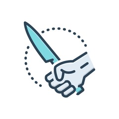 Color illustration icon for threatening