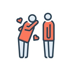 Color illustration icon for respect