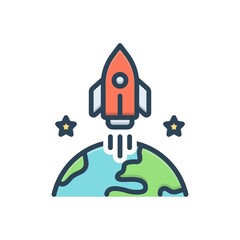 Color illustration icon for apollo