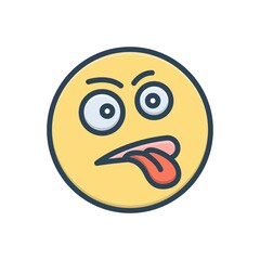 Color illustration icon for badly