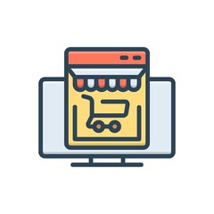 Color illustration icon for ecommerce
