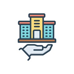 Color illustration icon for founded