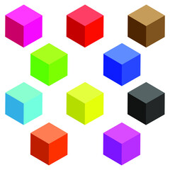 Collection of 3d cubes element design