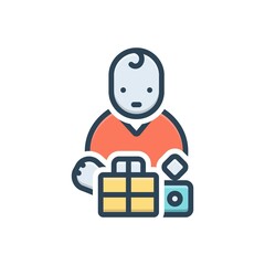 Color illustration icon for toddler