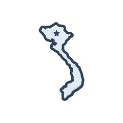 Color illustration icon for vietnam
