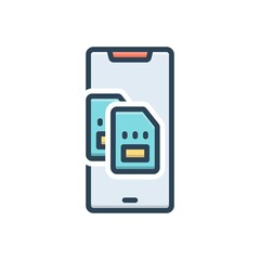 Color illustration icon for dual