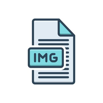 Color illustration icon for img file