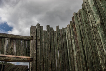 Palisades reconstructing the fence line which once enclosed the infamous Andersonville Civil War...