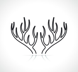 deer antlers black and white
