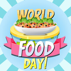 World food day banner with salad bowl