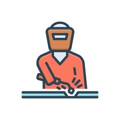 Color illustration icon for welding