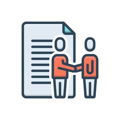 Color illustration icon for dealing
