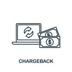 Chargeback icon. Line element from affiliate marketing collection. Linear Chargeback icon sign for web design, infographics and more.