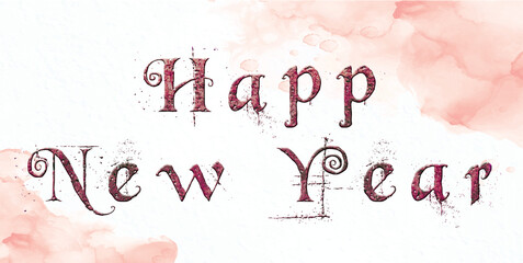 Happy New Year lettering typography celebration Banner Design lettering
