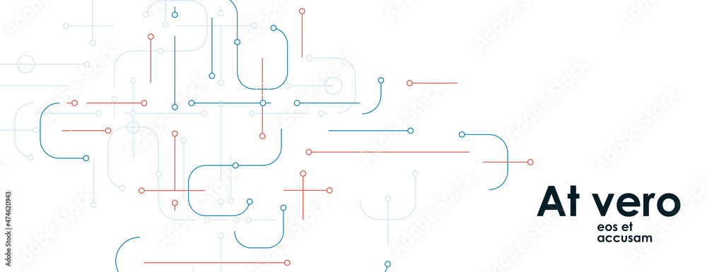 Aufkleber Geometric network graphic illustration. Vector innovation connect circles. Flat future engineering elements
