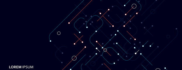 Connect futuristic abstract board. Vector innovation connect circles